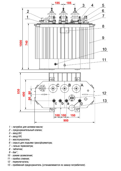 Трансформатор ТМГСУ 40/6/0,4 У/Ун У1