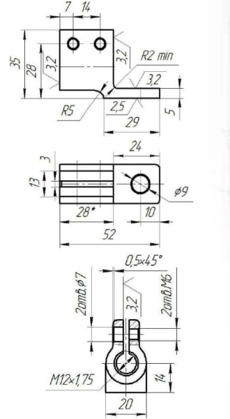 100-160 кВА зажим контактный НН (литьё, М12х1,7)