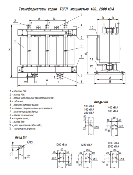 ТСГЛ 400/10/0,4 У/Ун-0 У3 трансформатор
