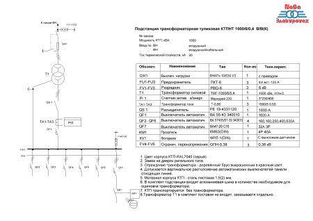 КТПНТ 1000/6/0,4-В/В(К)-У1