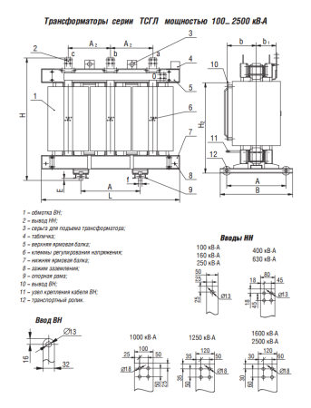 ТСГЛ 1000/10/0,4 Д/Ун-11 У3 трансформатор