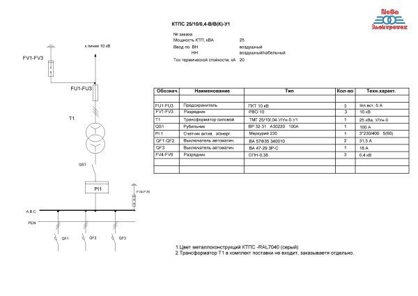 КТПС 25/10/0,4-В/В(К)-У1